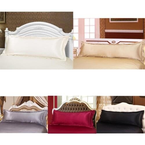 Solid Color Luxury Silk Body Full Long Pillow Case Cover Pillowcase Dustproof 48x120cm/150cm
