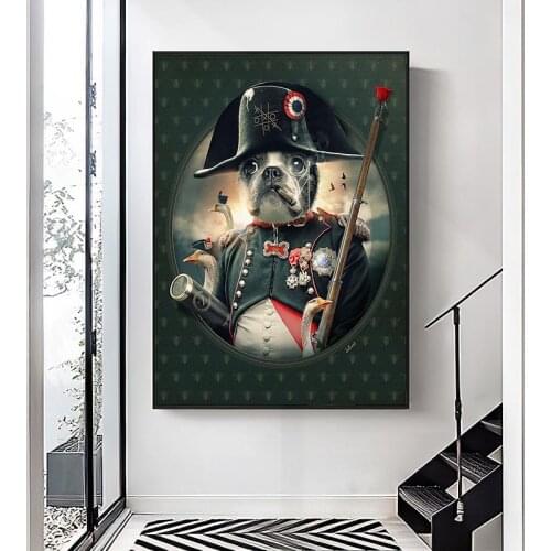 Modern Smoking Pirate Dog Large Size Poster Wall Art Pictures Print Canvas Painting Home Decoration Decor Quadro