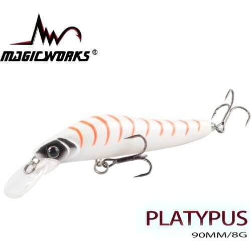 MAGIC WORKS Hot Quality 90F Floating Minnow Saltwater Fishing Lure Hard Bait Sea Bass Artificial Lure ABS Plastic Fishing Tackle