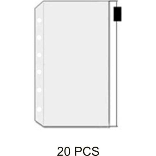 Transparent PVC Storage Card Holder A5/A6/A7 Binder Rings Notebook 6 Hole Bag Envelope Zipper Insert Refill Document Organiser