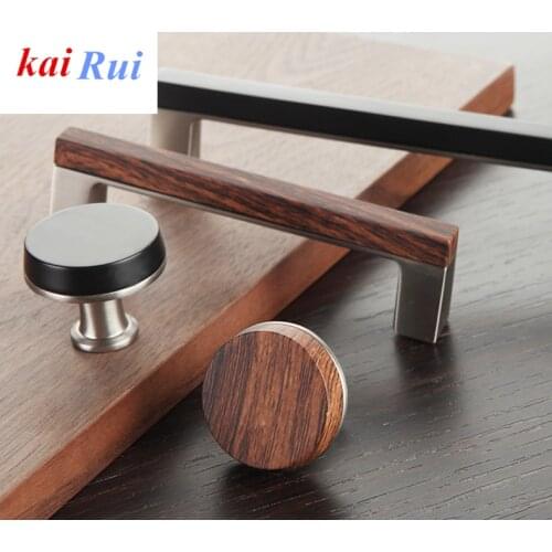 Wood grain/ zinc alloy Handles Wardrobe Drawer Pulls Kitchen Cabinet Knobs and Handles Fittings for Furniture Handles