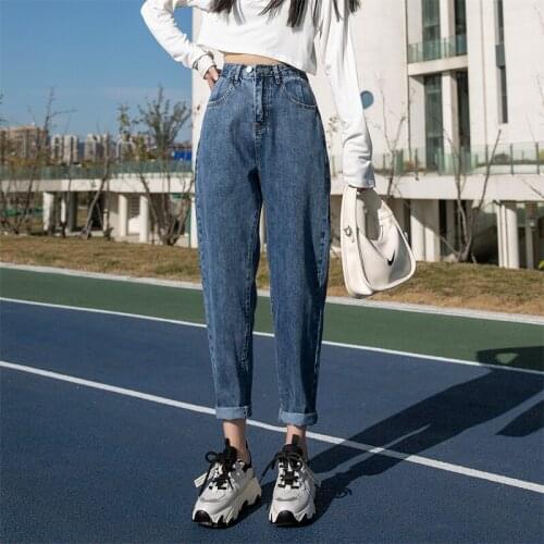 High Waist Mom Jeans Plus Size Cotton Denim Harem Pants Loose Casual Jeans Trousers Women Vintage Pantalones De Mujer