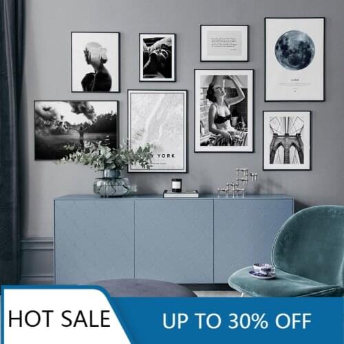 Nordic Photography Wall Art Canvas Painting Posters Prints Black White Modern Wall Decor Pictures For Aesthetic Home Decoration
