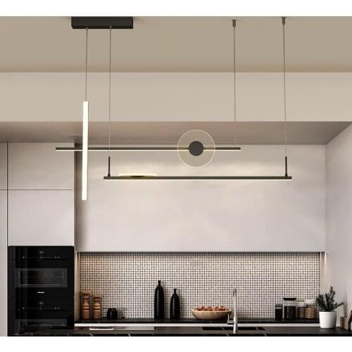Modern Golden/ Black LED Ceiling Pendant Lamp Home Dining Room Bar Dimmable Lighting Pendant Lights Indoor Decoration luminaire