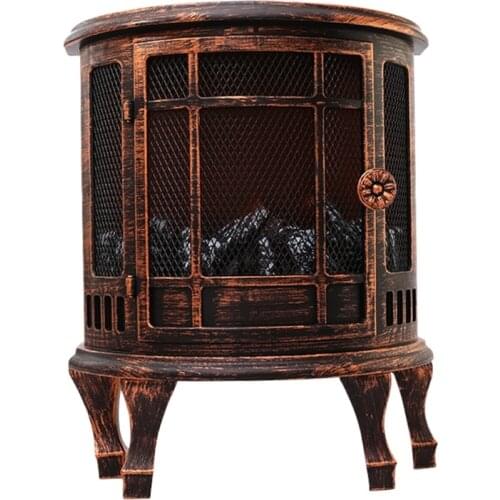 LED Fireplace Lantern Decorative Flameless Log Fire Effect Vintage Lamp Battery USB Operated Table Light Decoration for Indoor