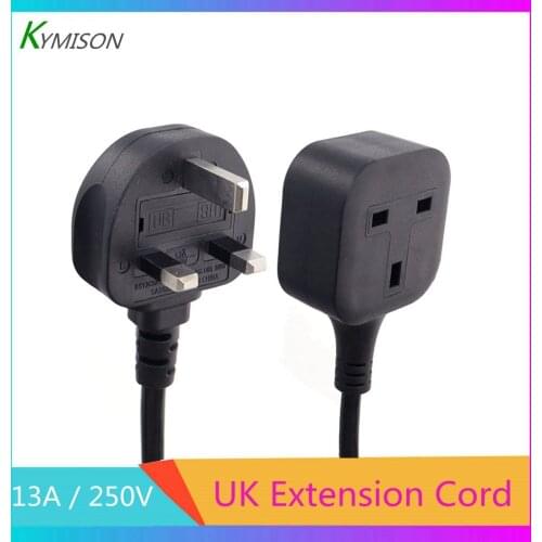 UK British Standard Power M/F Extension cord, 3m IEC UK BS1363 3Pin Male Plug to UK Female Socket Power Adapter Cable,13A/250V