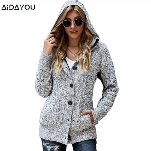 Knitting Sweater for Women Knitted Cardigan Button Open Front Coat Thicken Lightweight Keep Warm Set Outfit ouc3036