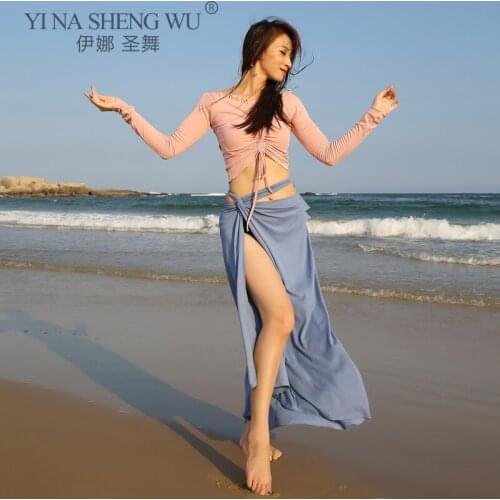 New Belly Dance Sexy Suit Eastern Long Sleeve Top Exercise Long Skirts Practice Clothes Female Group Performance Clothing Class