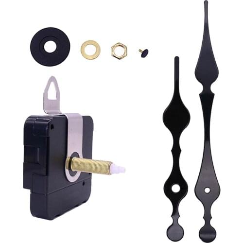1 Set Quartz DIY Wall Clock Movement Accessories Clockwork Repair Parts Kits Mechanism Black Long Spindle Replacement