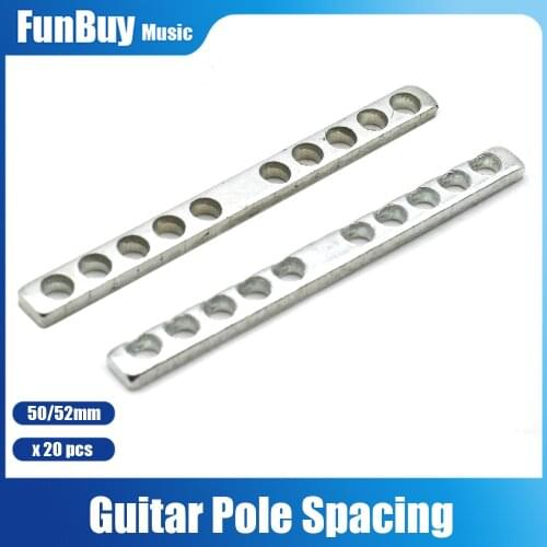 20pcs 10 Holes Guitar Humbucker Dual Coils Neck Bridge Pickup Keeper Bars for Electric Guitars Parts 50mm 52mm