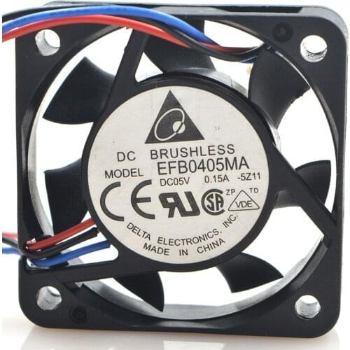 Delta Electronics EFB0405MA 5Z11 DC 5V 0.15A 40x40x10mm 3-wire Server Cooling Fan