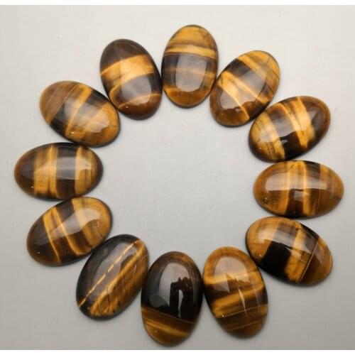 Fashion Tiger eye20x30MM 12pcs/lot Natural Stone cabochon Charm beads for jewelry making Ring accessories Wholesale