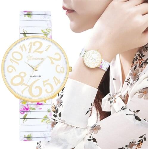 Women Flower Pattern Watch Casual Luxury Ladies Fashion Quartz Dress Wrist Watches Female Clock Relogio Feminino