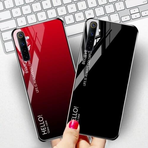 Tempered Glass Case For OPPO Realme 6 Pro Cases Cover Luxury Funda Realme 7 8 5 X2 Pro C3 C21 C20 6i XT Realme7 Realme8 Coque