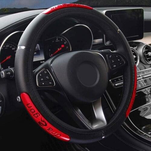 Car Steering Covers 38cm Fashion Dragon Design Faux Leather Car Steering Wheel Cover Interior Decor