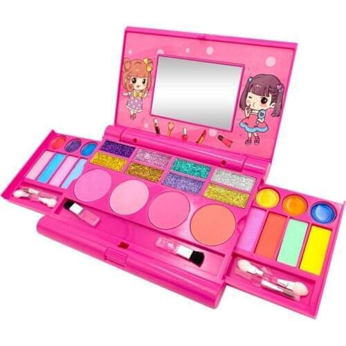 Kids Girls Makeup Kit Washable Kids Pretend Play Makeup Gift Set Eysshadow Lipgloss Blush Non Toxic Makeup Palette Cosmetics