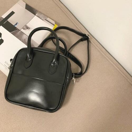 Retro Design Women Tote Purse Handbags PU Leather Ladies Black Shoulder Messenger Bags Fashion Student Girls Daily Crossbody Bag