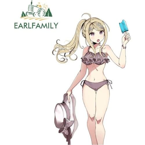 EARLFAMILY 13cm x 7.8cm for Kaede Akamatsu Sunscreen Car Sticker Personality Car Assessoires Surfboard ATV Decal Graffiti Decor