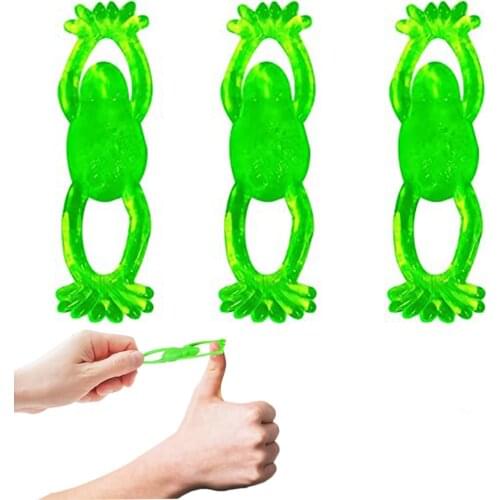Stretchable flying frogs lot of 100 finger shooter peptile frog pinata toy loot party fillers sticky toy wedding kid party favor