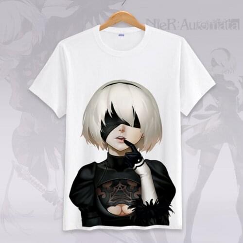 Japanese Anime NieR:Automata Cosplay T Shirt 2B Type 9S emil Summer T-Shirt Cartoon Top Tee Casual tshirt Streetwear Costume