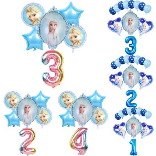 1set Elsa Disney Frozen Princess Helium Balloons 32inch Number Baby Shower Happy Birthday Party Decorations Kids Toys Girl Gifts