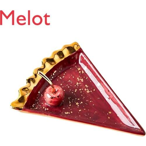 High-End Luxury Creative Household Decorative Tray Kitchen Cherry Ornament Plate Jewelry Storage Box Dish Decoration Ornaments