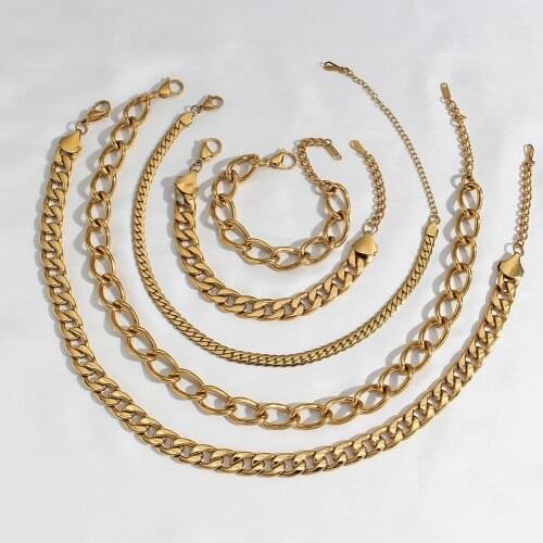 High Polished Tarnish Free Exaggerated 18K Gold Plated Stainless Steel Chunky Chain Necklace Hollow Twisted Cuban Chain Choker
