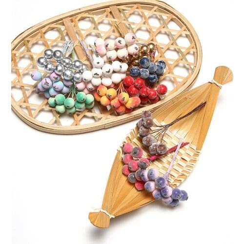 24Pcs Artificial Flowers Plant Berry Fake Plant For Christmas Wedding Home Decoration Artificial Berries Bouquet For DIY Wreath