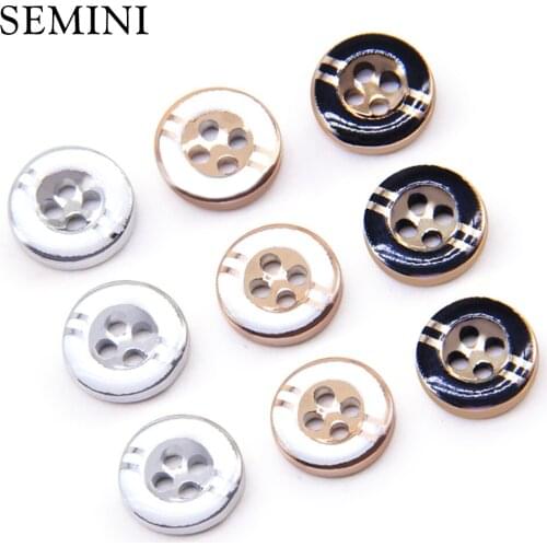 30pcs/lot 12mm Gold Silver Black Small Round Sewing Button For Children Women Cloth T-shirt Sewing Garment Accessory DIY