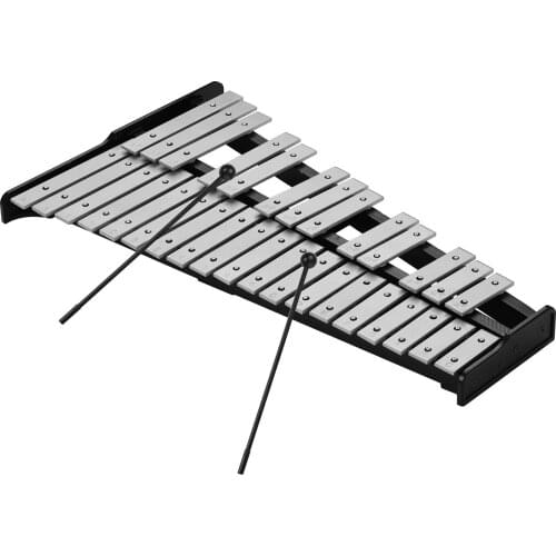 32-Note Xylophone Educational Glockenspiel Wooden Base Solid Aluminum Bars with Mallets with Carrying Bag for Children Adults