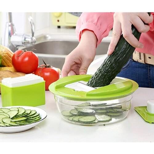 Multifunctional Vegetable Chopper Plastic Onion Slicer With 4 Blades Potato Carrot Grater Shredder Kitchen Accessories