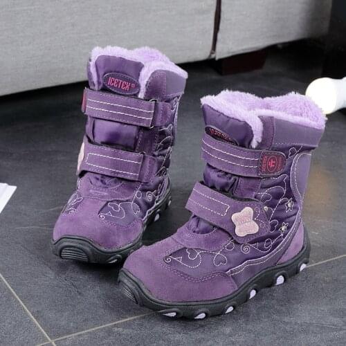 MudiPanda 2021 Childrens Winter Boots for Baby Girl Shoes Kids Boys New Fashion Plus Velvet Warm Waterproof Non-slip Boot TPR