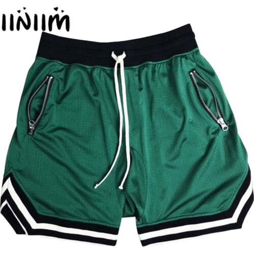 Mens Running Gay Sports Shorts Basketball Sweatpants Zipper Pocket Elastic Waistband Casual Patchwork Style Hot Pants