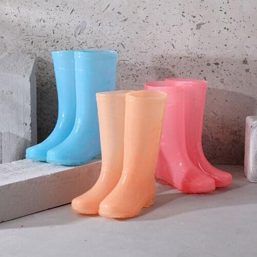LEOSOXS Waterproof Transparent Women Rainboots PVC Platform Non-Slip Spring/Autumn Rainboots Female Casual Women Rain Shoes