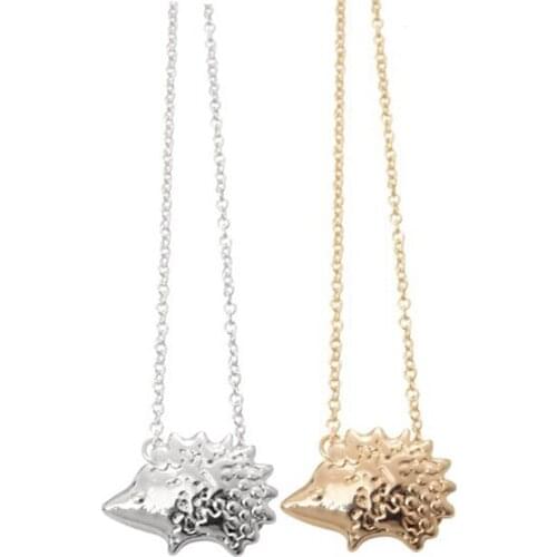 Wholesale 10pc/loy Hedgehog Pendant Necklace Charm Chain Porcupine Necklaces Jewelry Gift For Women Girls Kids
