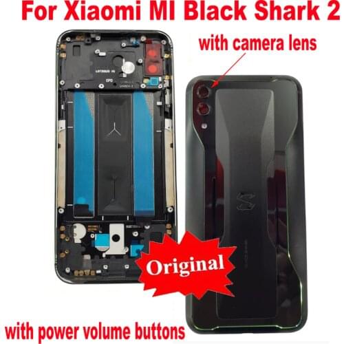 Original Best Back Battery Cover Rear Case Housing Door + Camera Glass Lens Side Buttons For Xiaomi Black Shark 2 SKW-H0 SKW-A0