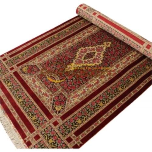 Hand-made handknotted persian silk rug iranian silk carpet