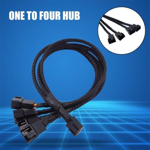 PWM 4pin Fan Power Extension Cable Motherboard CPU 4pin to 2 3 4 Way 4pin Cooler or 3pin Extension Cable Case Fan Power Spliter