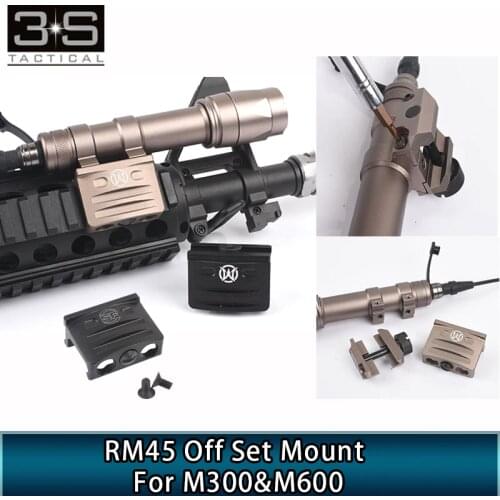 RM45 Off Set Tactical Flashlight Mount Rail Picatinny 20mm For Surefir Airsoft M300 M600 Scout Light M600C M600V M600DF