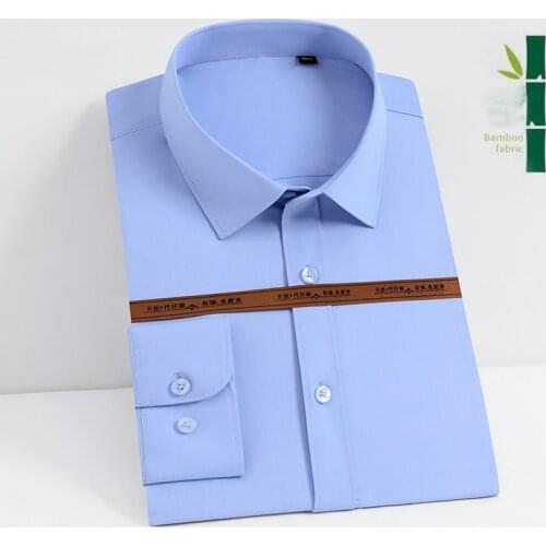 2020 New Arrival Spring Mens Shirt Long Sleeved Man Elasticity Formal Business Causal Comfortable Soft Shirt Brand DS381