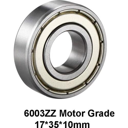 2pcs/lot Motor Grade 6003ZZ Deep Groove Ball Rolling Bearings 6003-ZZ 6003ZZ 17*35*10mm 17*35*10 High Quality Bearing Steel