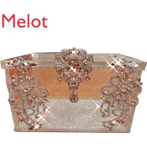 Customized High-End Luxury Crystal Jewelry Storage Box Household Crystal Shoe Box DIY Handmade Diamond Decorations Hot Sale