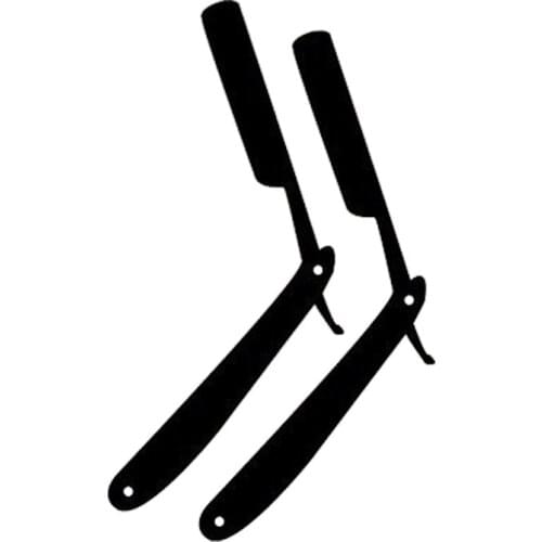 15*9cm Pair Of Straight Edge Razor Decal Sticker Shaving Barber Cool Graphics Vinyl Car Wrap Car Accessories