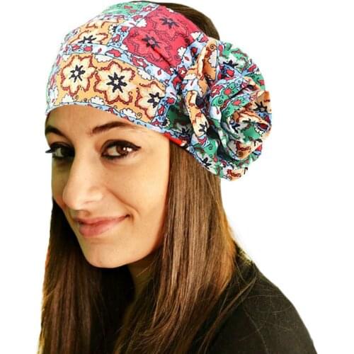 Cotton Print Headband for Women Floral Knot Headwear for Ladies Make Up Hair Wrap Wide Elastic Hair Accessories Hair Band Turban