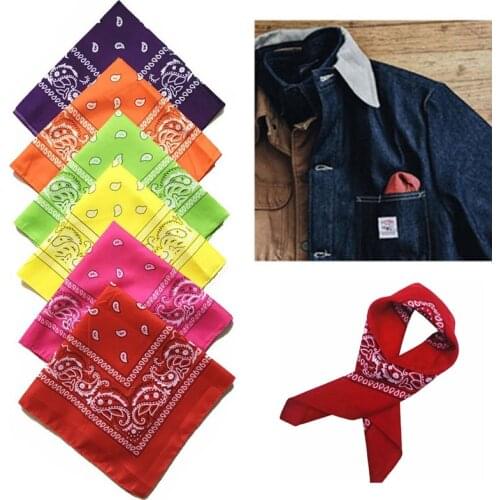 1pcs Hip-hop Bandanas For Women Pocket Square Head Neck Scarf Wristband Handkerchief Men Pocket Towel Ethnic Style Simplicity