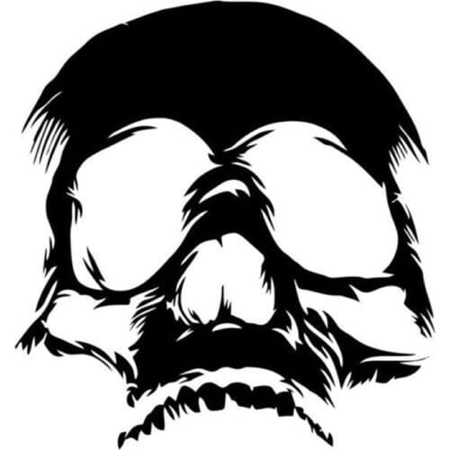 14.2*15.2CM Terrible Evil Skull Face Car Stickers Funny Motorcycle Vinyl Decals Black/Silver C7-1242