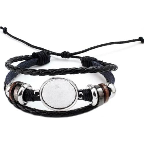 20MM Round Photo Glass Cabochon Bracelet Setting Base Bezel Tray Jewelry Making