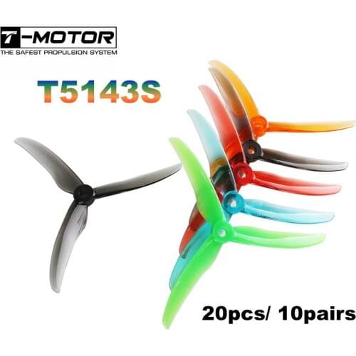 20pcs/10Pairs T-motor T5143S 5143 V2 5inch Propeller tri-blade Propeller compatible POPO for FPV Racing freestyle Drone indoor