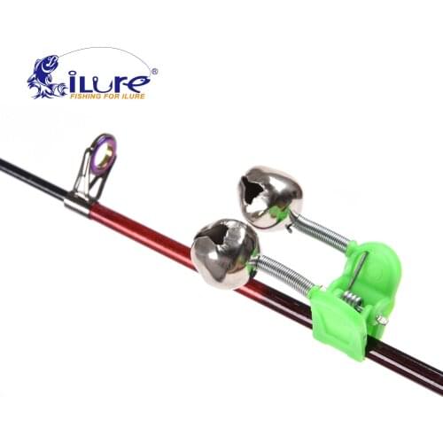 20 pcs / lot 4.5 cm fishing alarm clip outdoor twin bell ring pole clamp bite bait bells alarm bells fishing accessories Tool