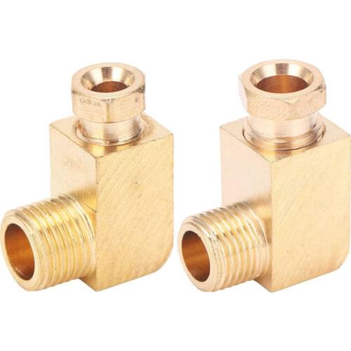 4mm 6mm Oil Pipe Fitting Elbow Brass Rectangular Block Connector Adapter For Pipe Connection